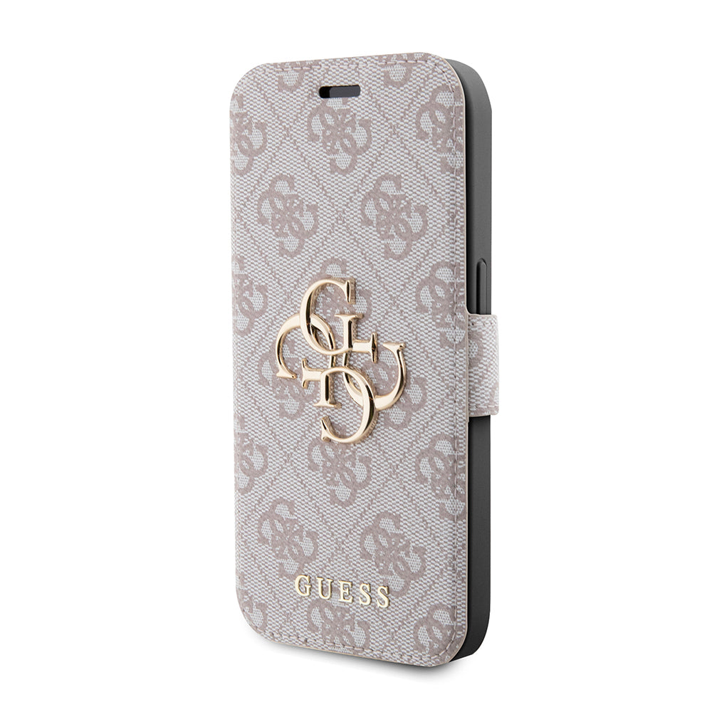 Pouzdro pro Apple iPhone 15 Pro, Guess, 4G Book, Růžové