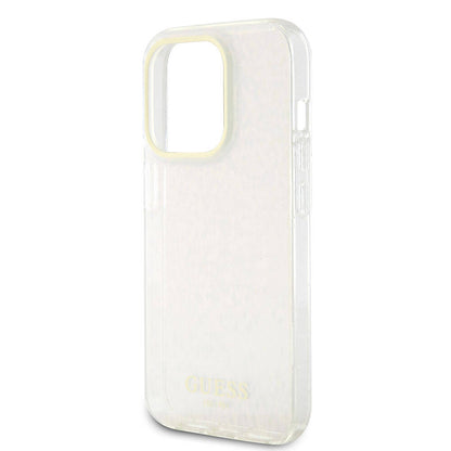 Case for Apple iPhone 15 Pro, Guess, IML Faceted Mirror Disco Iridescent, Pink