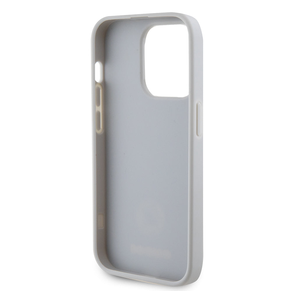 Pouzdro pro Apple iPhone 15 Pro, Guess, Strass Metal Logo, Stříbrné