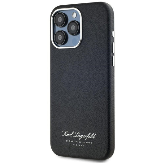 Pouzdro pro Apple iPhone 15 Pro, Karl Lagerfeld, Grained Hotel RSG, Černá