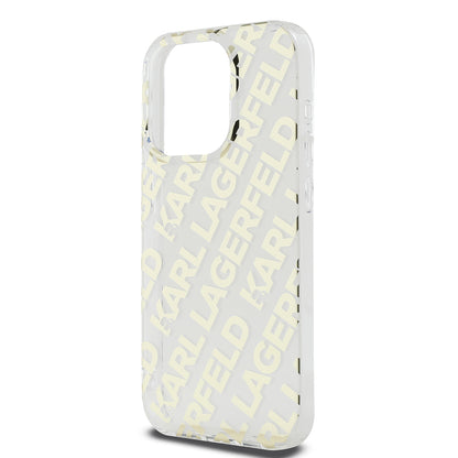 Pouzdro pro Apple iPhone 15 Pro, Karl Lagerfeld, IML Electroplated Repeated Logo, Zlaté