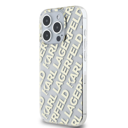 Pouzdro pro Apple iPhone 15 Pro, Karl Lagerfeld, IML Electroplated Repeated Logo, Zlaté