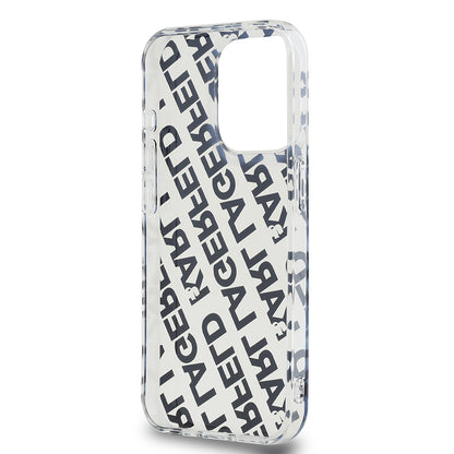 Pouzdro pro Apple iPhone 15 Pro, Karl Lagerfeld, IML Electroplated Repeated Logo, Zlaté