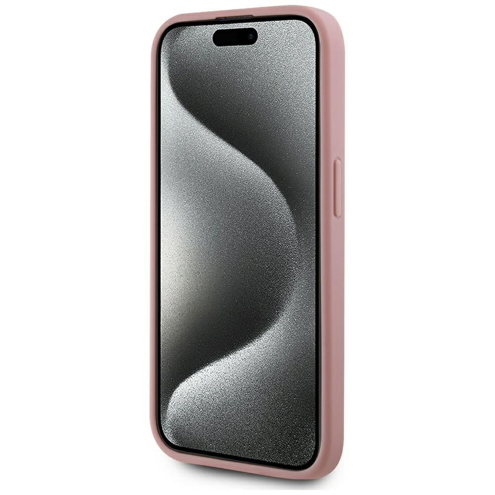 Pouzdro pro Apple iPhone 15 Pro, Karl Lagerfeld, Metal Signature, Růžové