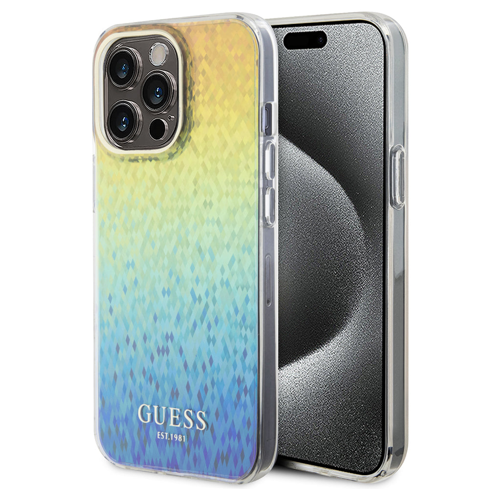 Pouzdro pro Apple iPhone 15 Pro Max, Guess, IML Faceted Mirror Disco Iridescent, Multicolor