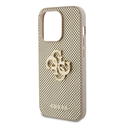 Pouzdro pro Apple iPhone 15 Pro Max, Guess, Perforated 4G, Zlaté