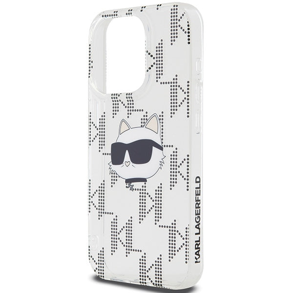 Pouzdro pro Apple iPhone 15 Pro Max, Karl Lagerfeld, IML Electroplated Choupette Head, Průhledné