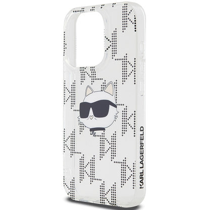 Pouzdro pro Apple iPhone 15 Pro Max, Karl Lagerfeld, IML Electroplated Choupette Head, Průhledné