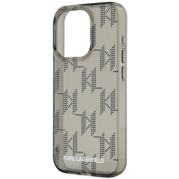 Pouzdro pro Apple iPhone 15 Pro Max, Karl Lagerfeld, IML Luxury Monogram KL Pattern with Strap, Černá