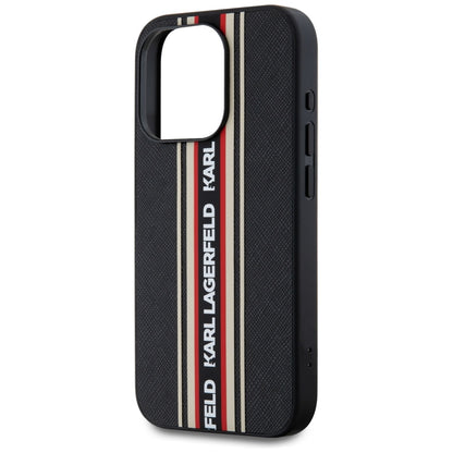 Pouzdro pro Apple iPhone 15 Pro Max, Karl Lagerfeld, Saffiano Athleisure Stripes with Strap, Rosie