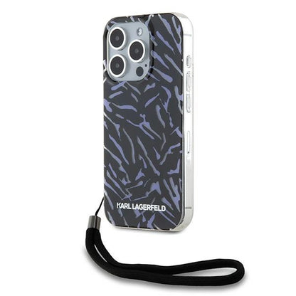 Pouzdro pro Apple iPhone 15 Pro Max, Karl Lagerfeld, Zebra with Cord Strap, Fialová