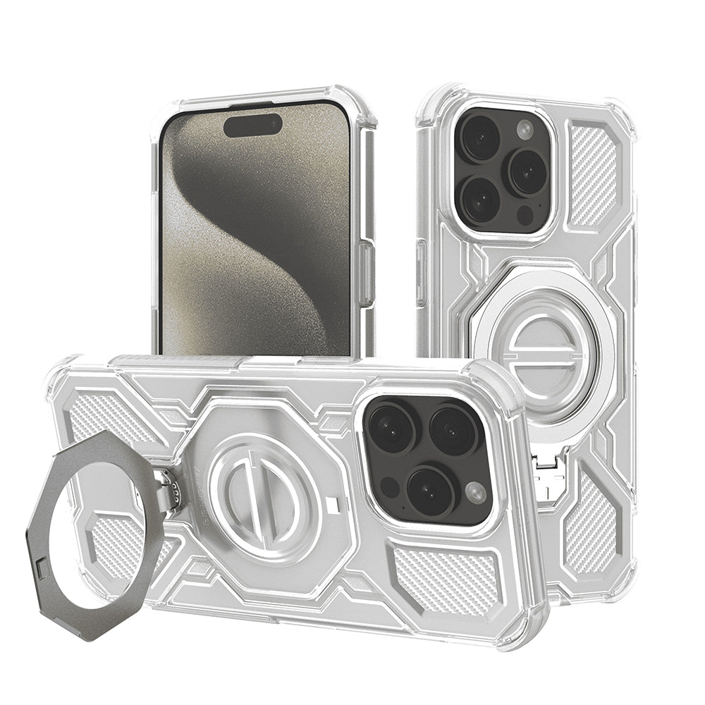 Pouzdro pro Apple iPhone 15 Pro Max, Techsuit, Carbon Shield Pro, bílé