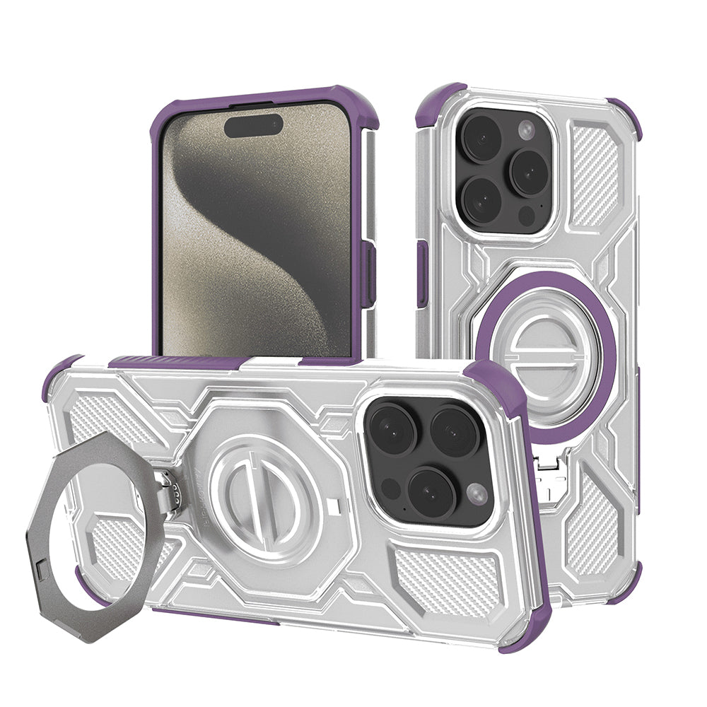 Pouzdro pro Apple iPhone 15 Pro Max, Techsuit, Carbon Shield Pro, Fialová