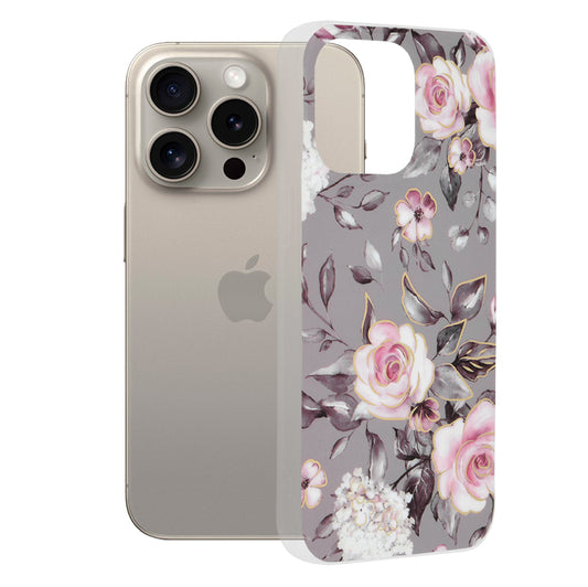 Pouzdro pro Apple iPhone 15 Pro Max, Techsuit, Marble, Šedé