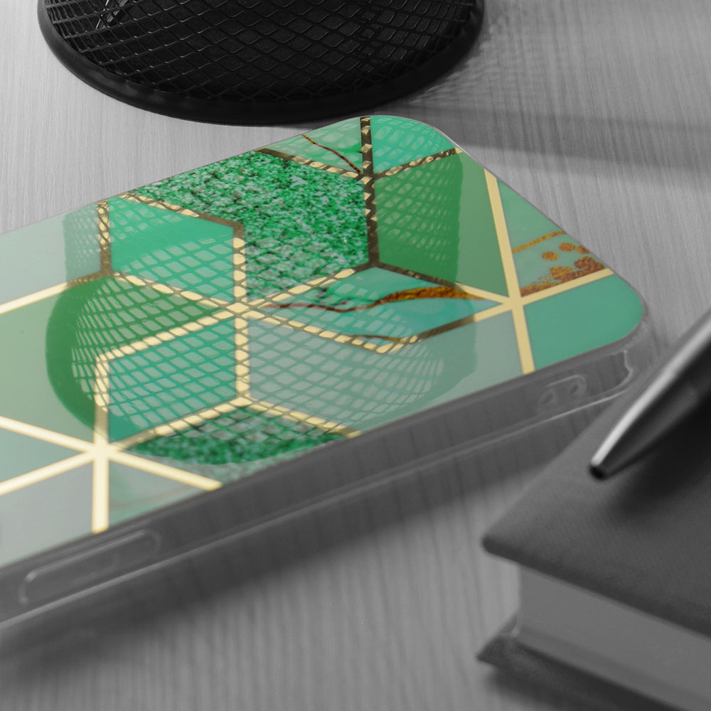 Pouzdro pro Apple iPhone 15 Pro Max, Techsuit, Marble, Zelené