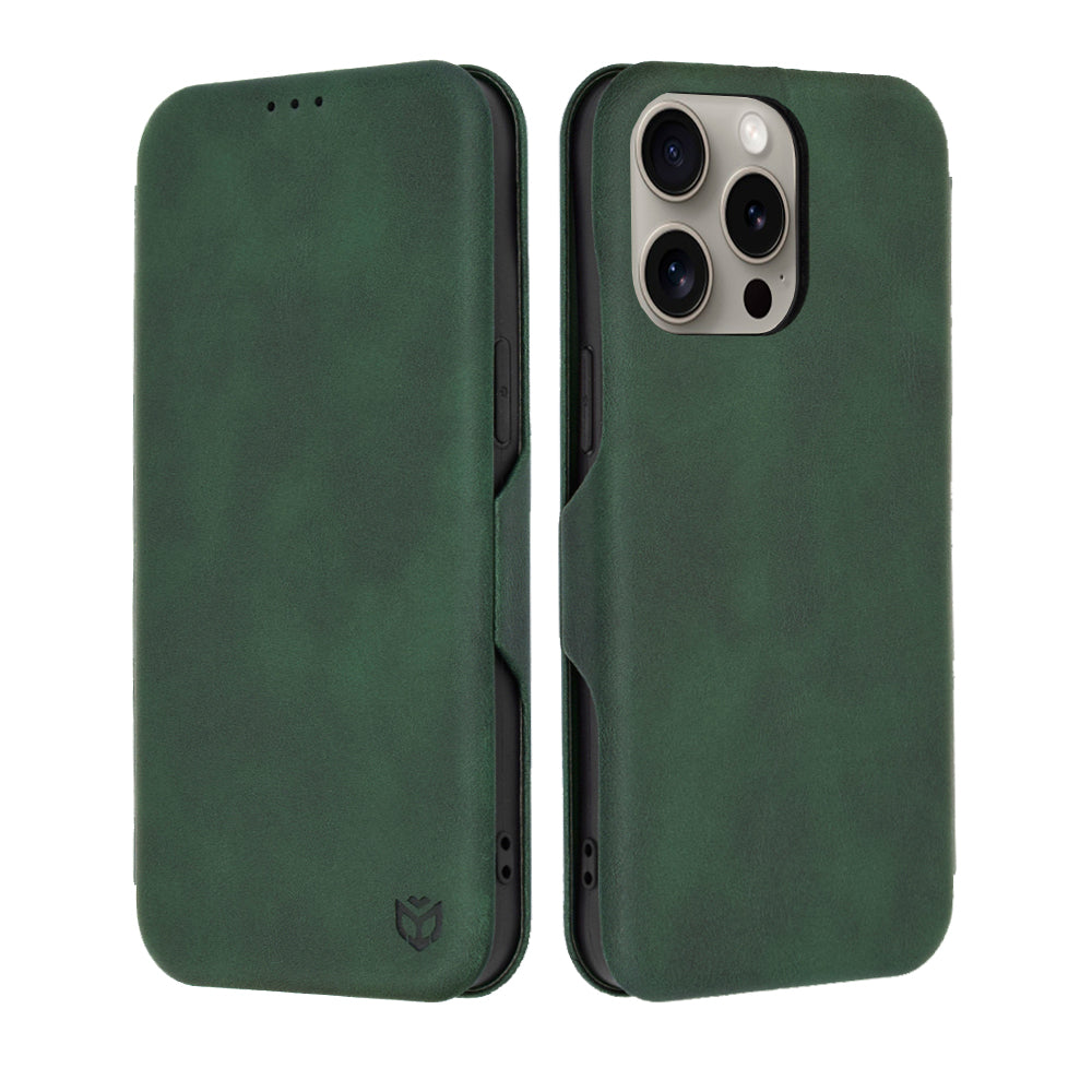 Pouzdro pro Apple iPhone 15 Pro Max, Techsuit, Safe Wallet Plus, Zelené