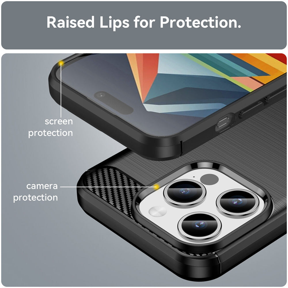 Pouzdro pro Apple iPhone 15 Pro, Techsuit, Carbon, Černé