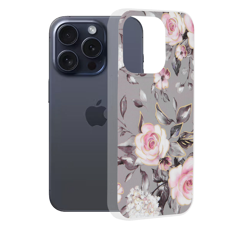 Pouzdro pro Apple iPhone 15 Pro, Techsuit, Marble, Šedé