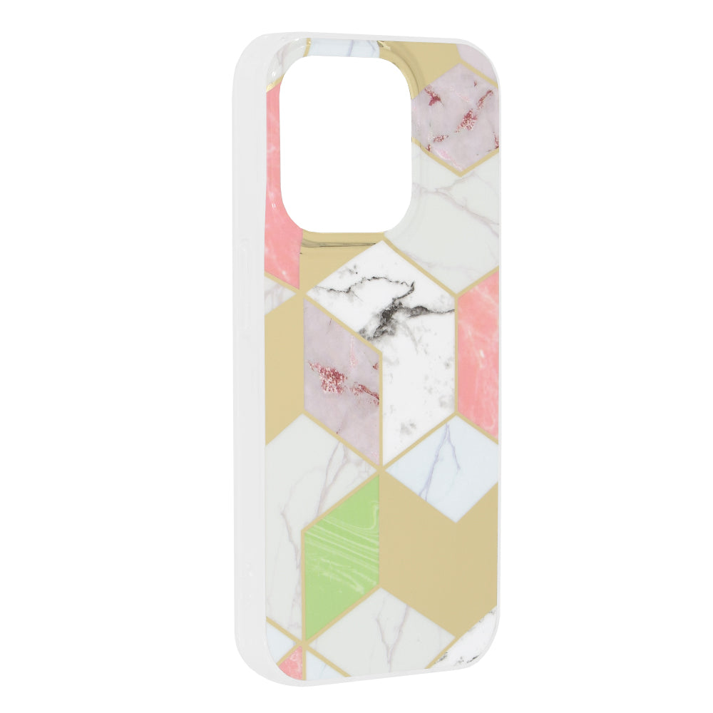 Pouzdro pro Apple iPhone 15 Pro, Techsuit, Marble, Fialová