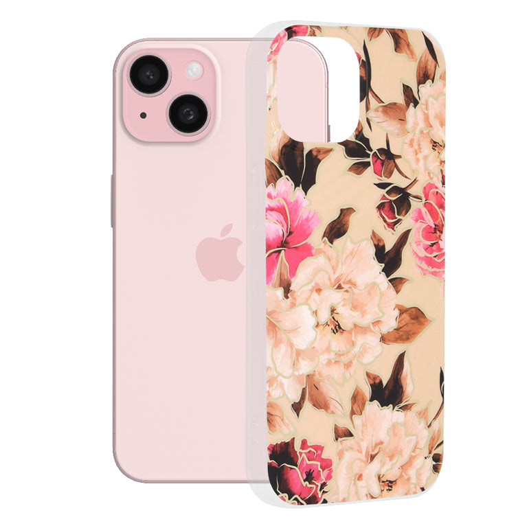 Pouzdro pro Apple iPhone 15, Techsuit, Marble, Béžové