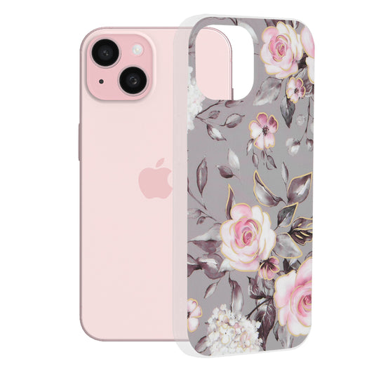 Pouzdro pro Apple iPhone 15, Techsuit, Marble, Šedé