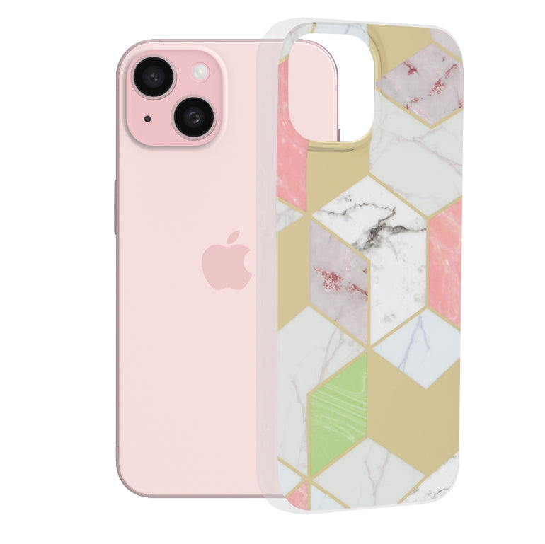 Pouzdro pro Apple iPhone 15, Techsuit, Marble, Fialové