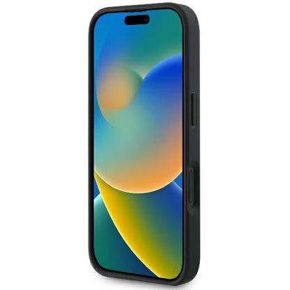 Pouzdro pro Apple iPhone 16, Guess, Fixed Glitter Big 4G, Černá