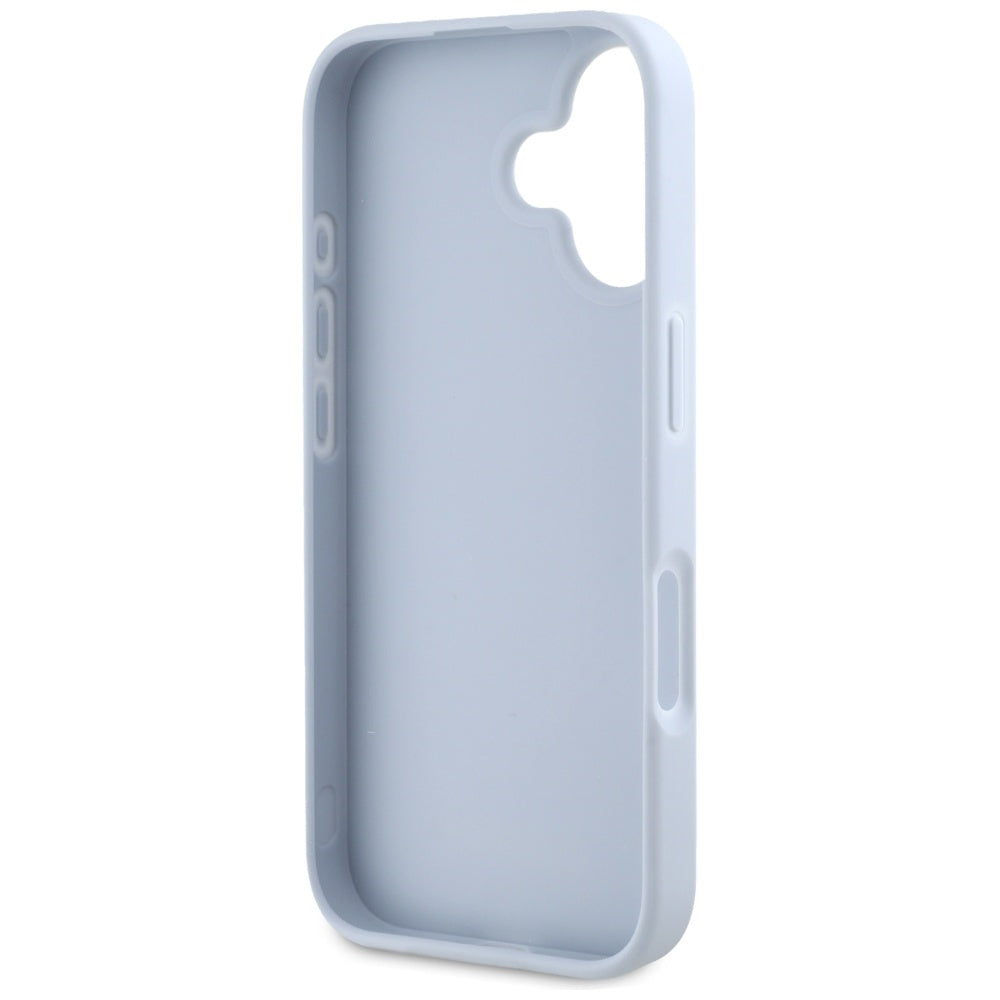 Pouzdro pro Apple iPhone 16, Guess, Grained Big 4G Logo Small Classic Logo, Modrá