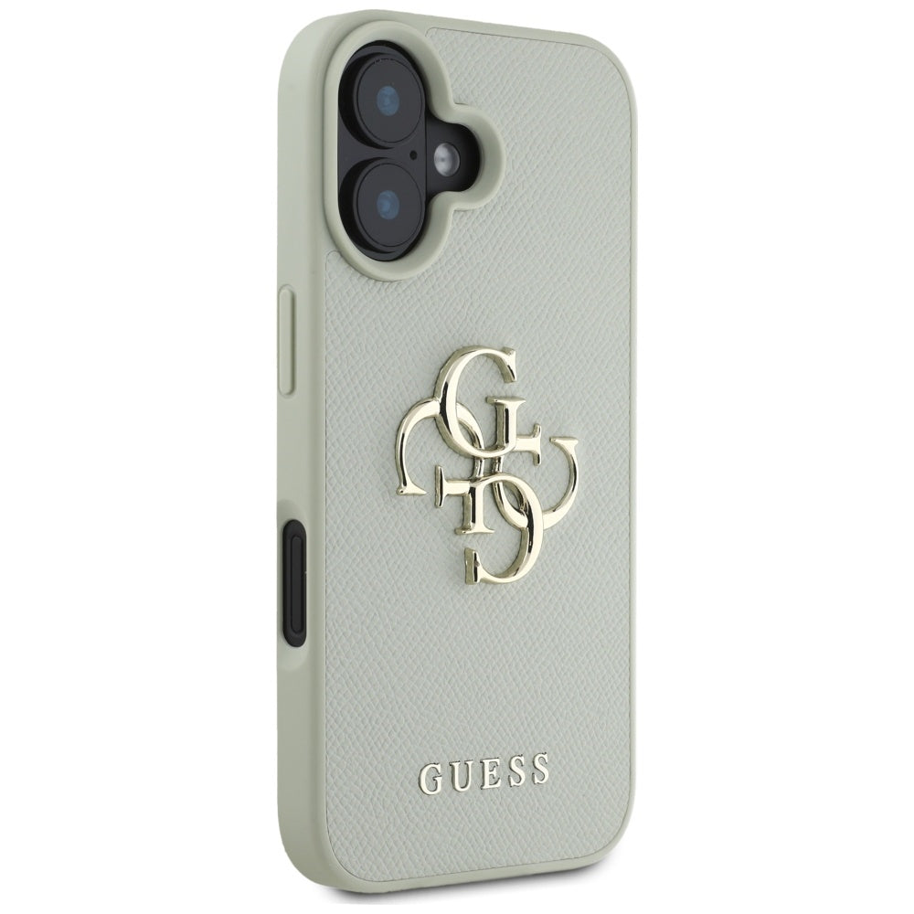 Pouzdro pro Apple iPhone 16, Guess, Grained Big 4G Logo Small Classic Logo, Zelená