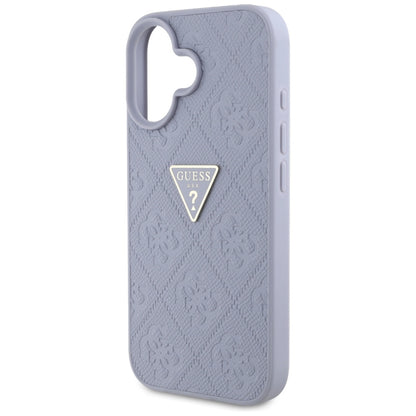 Pouzdro pro Apple iPhone 16, Guess, Hot Stamp 4G Pattern Triangle Logo, Světle fialová.