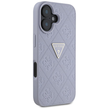 Pouzdro pro Apple iPhone 16, Guess, Hot Stamp 4G Pattern Triangle Logo, Světle fialová.