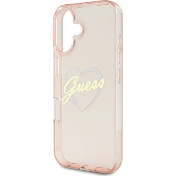 Pouzdro pro Apple iPhone 16, Guess, IML Heart, Růžové