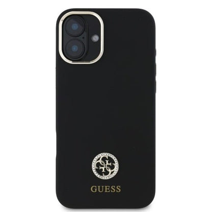 Case for Apple iPhone 16, Guess, Strass 4G Logo, Black