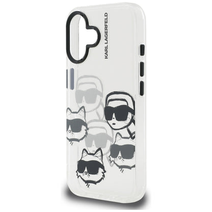 Pouzdro pro Apple iPhone 16, Karl Lagerfeld, IML Luxury Multi Head Pattern, Průhledné