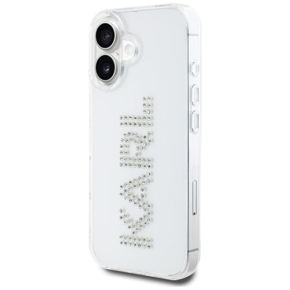 Pouzdro pro Apple iPhone 16, Karl Lagerfeld, IML Rhinestones Transparent Logo, Průhledné