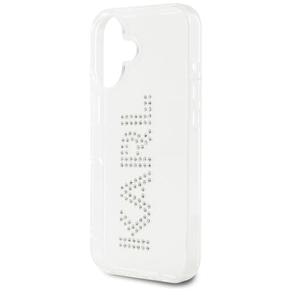 Pouzdro pro Apple iPhone 16, Karl Lagerfeld, IML Rhinestones Transparent Logo, Průhledné