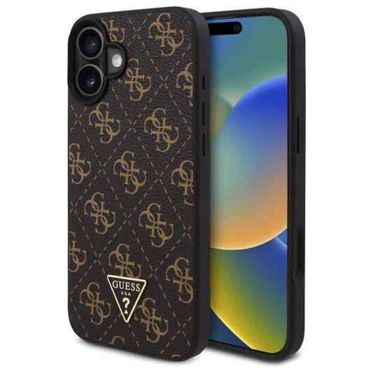 Pouzdro pro Apple iPhone 16 Plus, Guess, 4G Triangle Logo, Černá