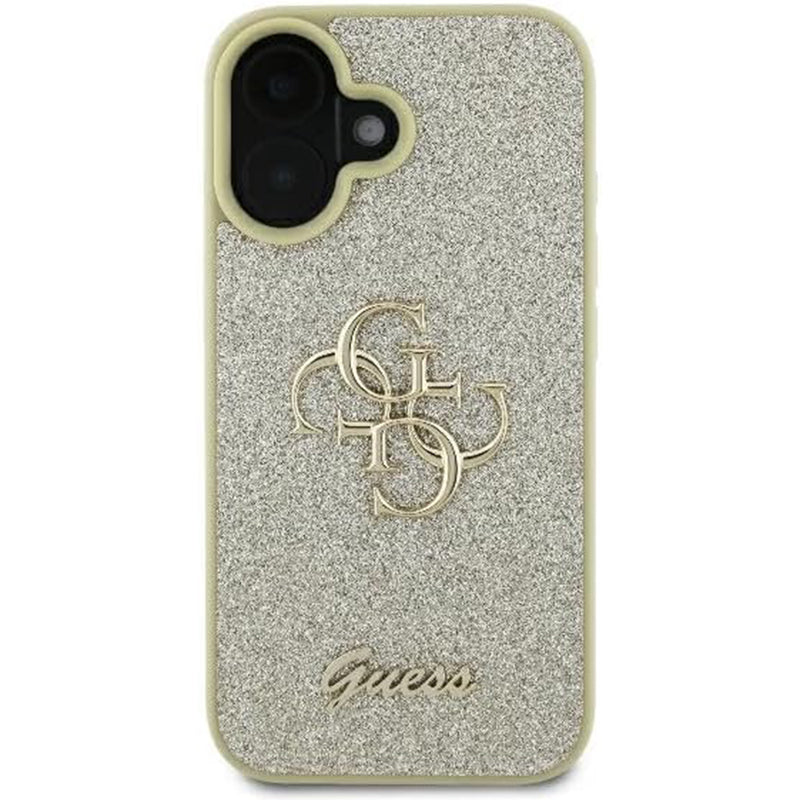 Pouzdro pro Apple iPhone 16 Plus, Guess, Fixed Glitter Big 4G, Zlaté