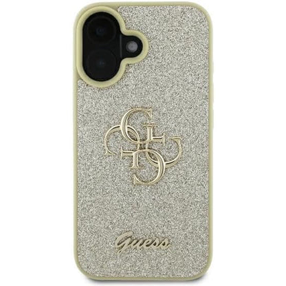 Pouzdro pro Apple iPhone 16 Plus, Guess, Fixed Glitter Big 4G, Zlaté