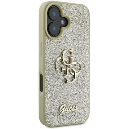 Pouzdro pro Apple iPhone 16 Plus, Guess, Fixed Glitter Big 4G, Zlaté