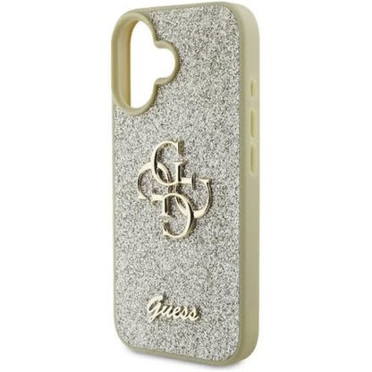 Pouzdro pro Apple iPhone 16 Plus, Guess, Fixed Glitter Big 4G, Zlaté