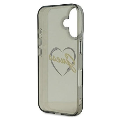 Pouzdro pro Apple iPhone 16 Plus, Guess, IML Heart, Černá
