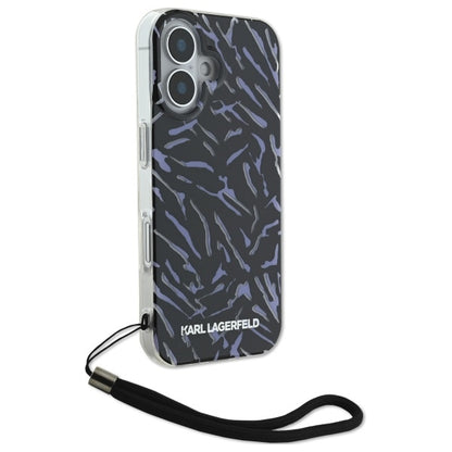 Pouzdro pro Apple iPhone 16 Plus, Karl Lagerfeld, Zebra with Cord Strap, Fialová