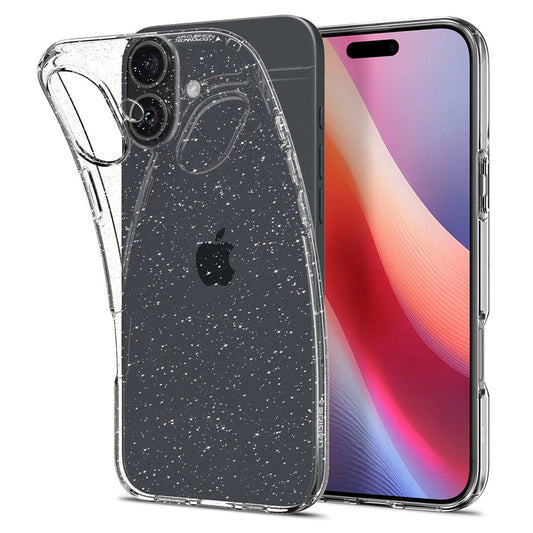 Pouzdro pro Apple iPhone 16 Plus, Spigen, Liquid Crystal Glitter, Průhledné