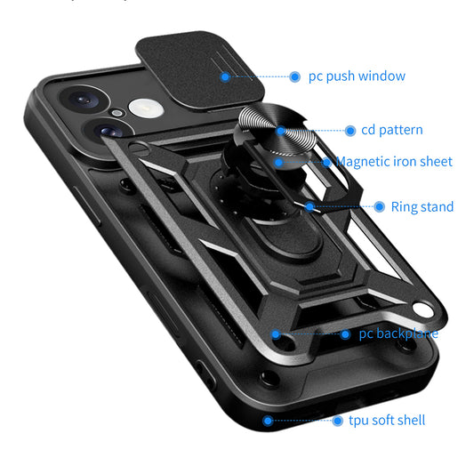 Pouzdro pro Apple iPhone 16 Plus, Techsuit, CamShield, Černé