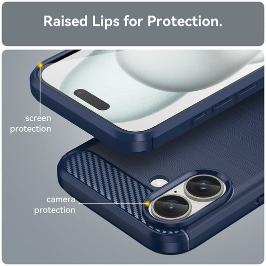 Pouzdro pro Apple iPhone 16 Plus, Techsuit, Carbon, Modré