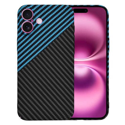 Pouzdro pro Apple iPhone 16 Plus, Techsuit, Carbonite FiberShell, Černá Bleu