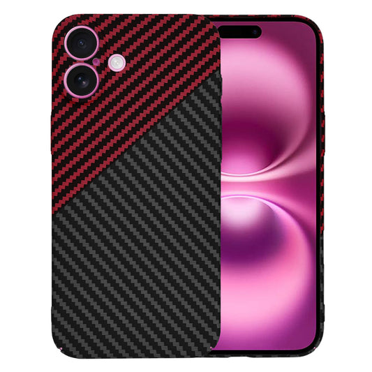 Pouzdro pro Apple iPhone 16 Plus, Techsuit, Carbonite FiberShell, Černo-červené