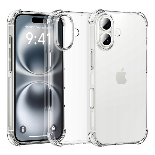 Pouzdro pro Apple iPhone 16 Plus, Techsuit, Odolné proti nárazům průhledné (velký otvor na čočku), Průhledné