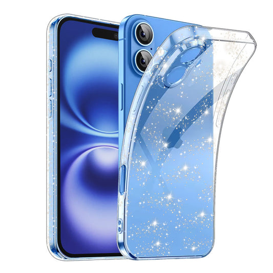 Pouzdro pro Apple iPhone 16 Plus, Techsuit, SparkleSkin, Průhledné